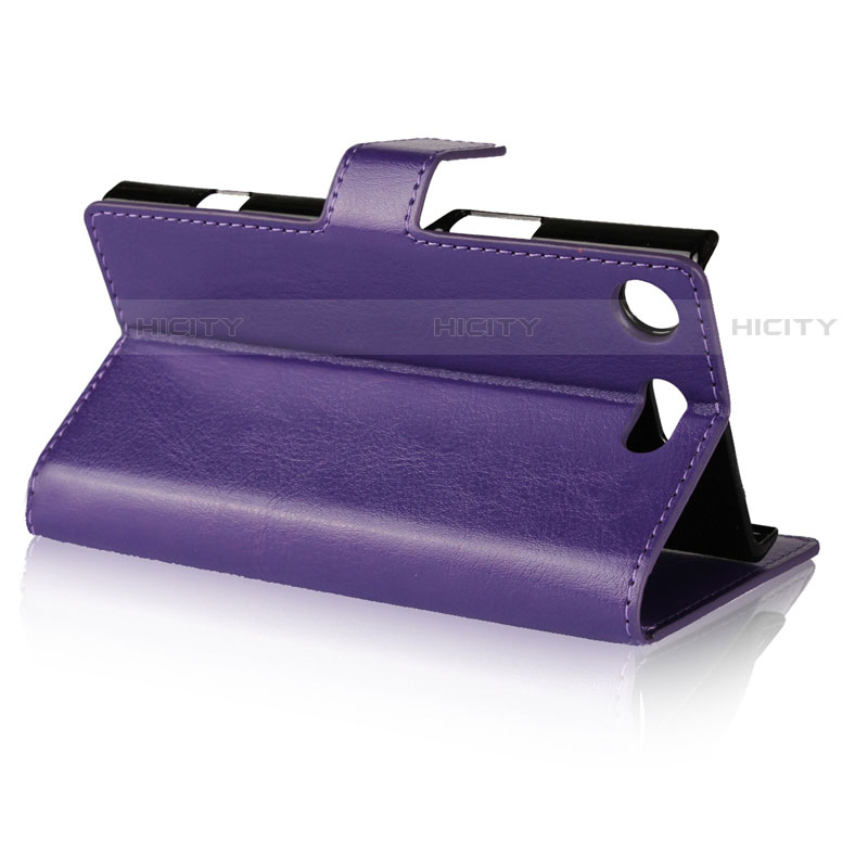 Schutzhülle Stand Tasche Leder L01 für Sony Xperia XZ1 Compact Violett