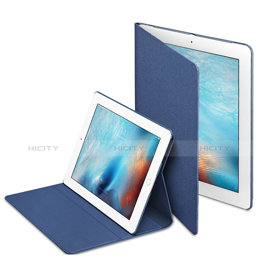 Schutzhülle Stand Tasche Leder L02 für Apple iPad 2 Blau