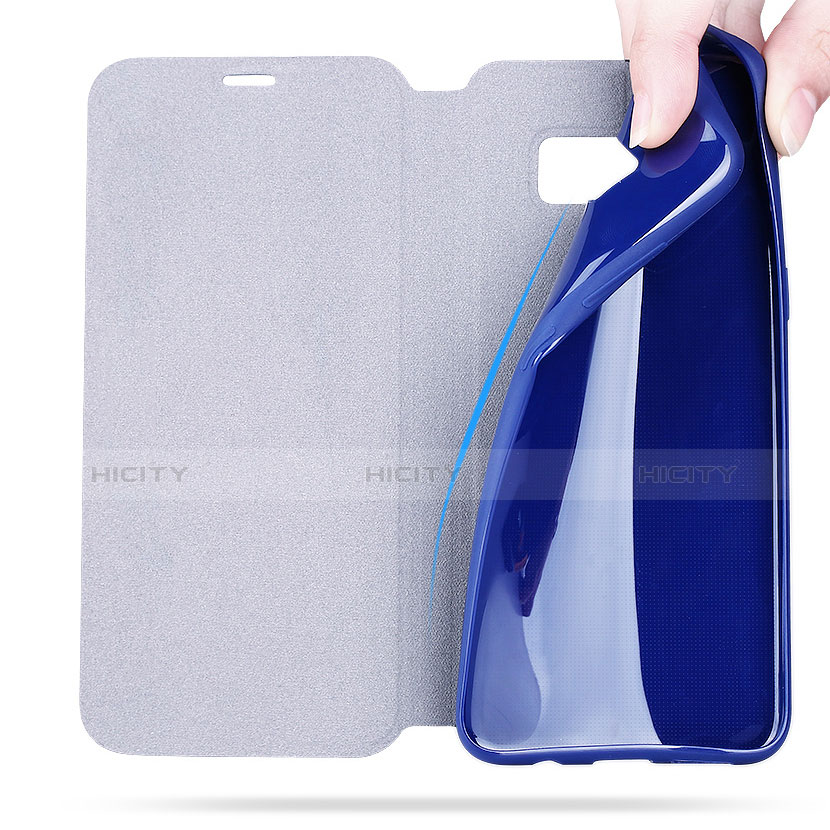 Schutzhülle Stand Tasche Leder L02 für Samsung Galaxy S8 Plus Blau groß