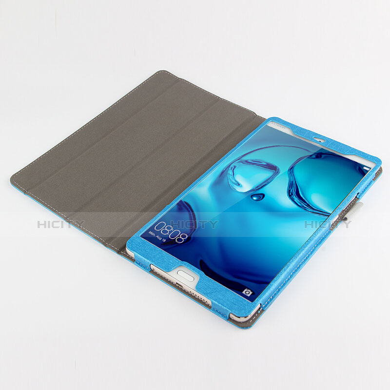Schutzhülle Stand Tasche Leder L04 für Huawei Mediapad M3 8.4 BTV-DL09 BTV-W09 Blau groß