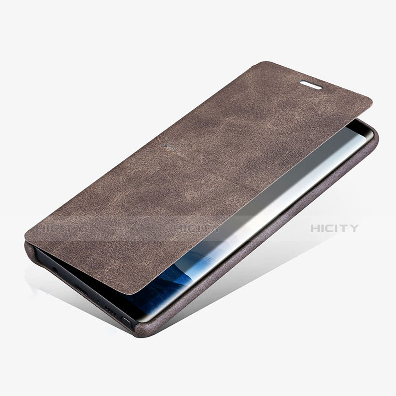 Schutzhülle Stand Tasche Leder L04 für Samsung Galaxy Note 8 Duos N950F Braun groß