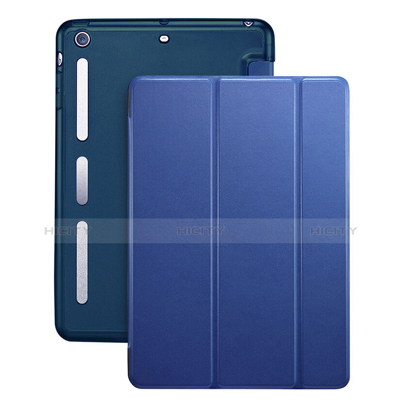Schutzhülle Stand Tasche Leder L05 für Apple iPad Mini Blau groß