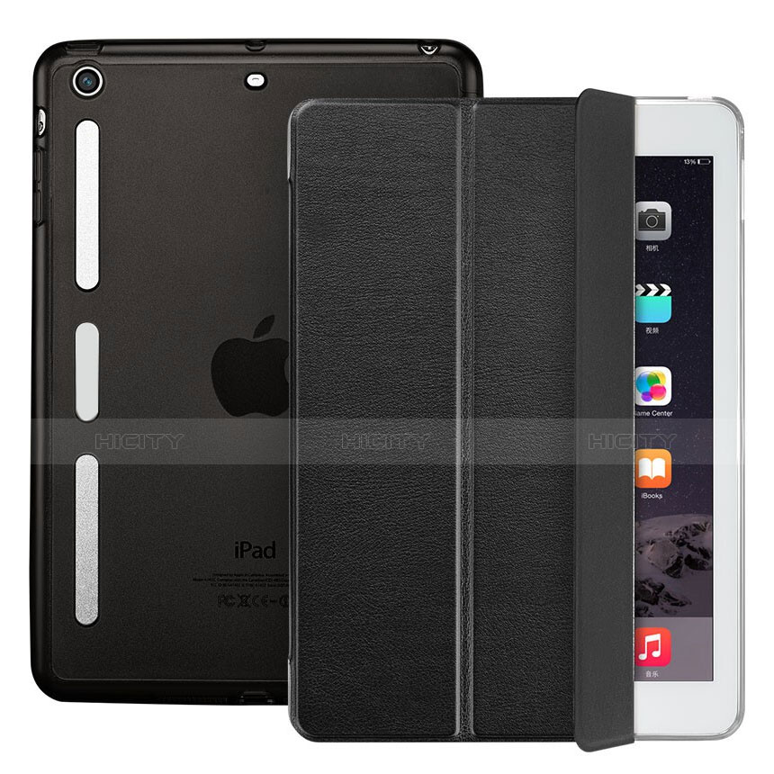 Schutzhülle Stand Tasche Leder L05 für Apple iPad Mini Schwarz