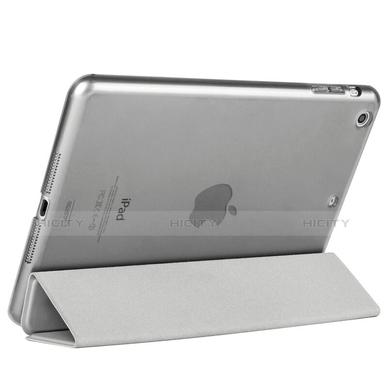 Schutzhülle Stand Tasche Leder L06 für Apple iPad Mini 2 Silber