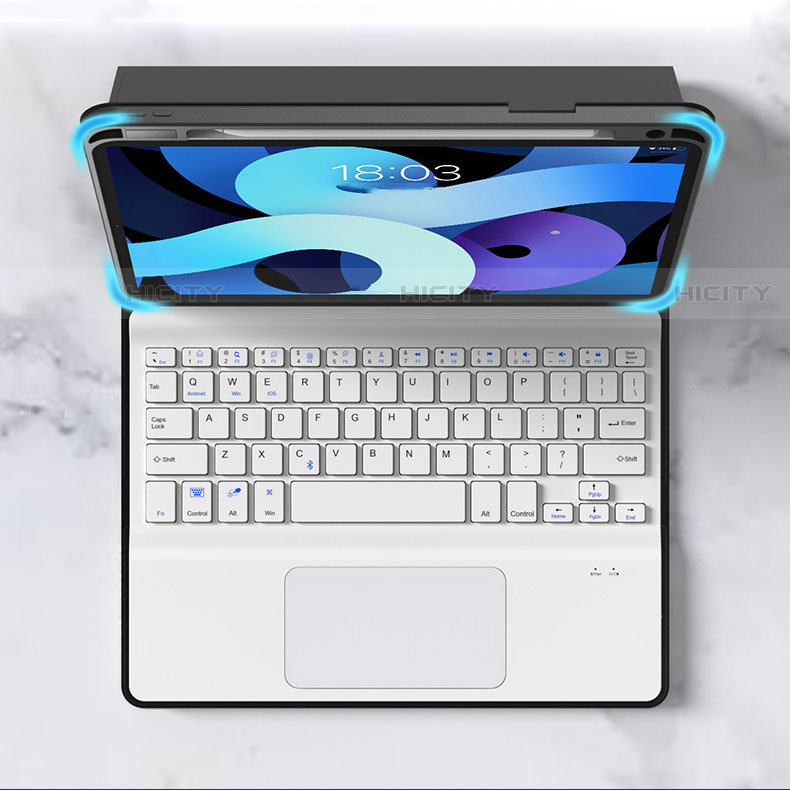 Schutzhülle Stand Tasche Leder mit Tastatur für Apple iPad Air 10.9 (2020) groß