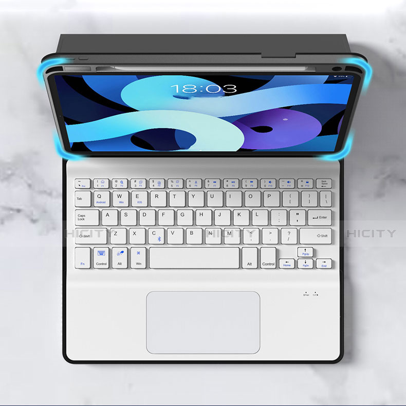 Schutzhülle Stand Tasche Leder mit Tastatur für Apple iPad Air 4 10.9 (2020) groß