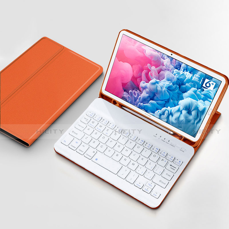 Schutzhülle Stand Tasche Leder mit Tastatur für Huawei MatePad 10.8 Orange Plus