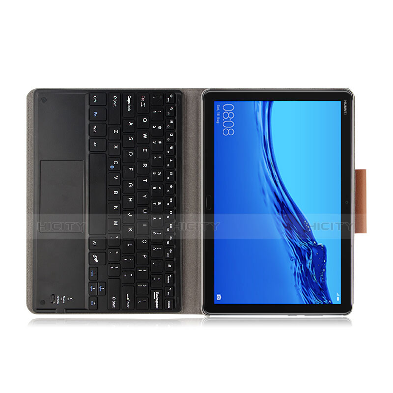 Schutzhülle Stand Tasche Leder mit Tastatur für Huawei MediaPad M5 Lite 10.1 Braun
