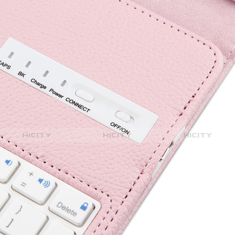 Schutzhülle Stand Tasche Leder mit Tastatur L01 für Huawei MediaPad M3 Lite 10.1 BAH-W09 Rosa