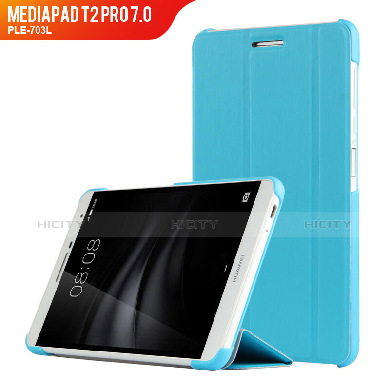Schutzhülle Stand Tasche Leder R01 für Huawei MediaPad T2 Pro 7.0 PLE-703L Hellblau