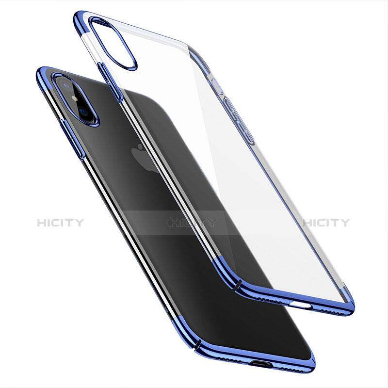 Schutzhülle Ultra Dünn Handyhülle Hülle Durchsichtig Transparent für Apple iPhone Xs Max Blau Plus