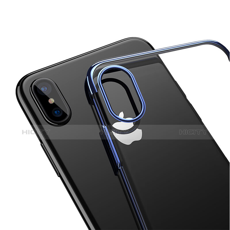 Schutzhülle Ultra Dünn Handyhülle Hülle Durchsichtig Transparent für Apple iPhone Xs Max Blau groß