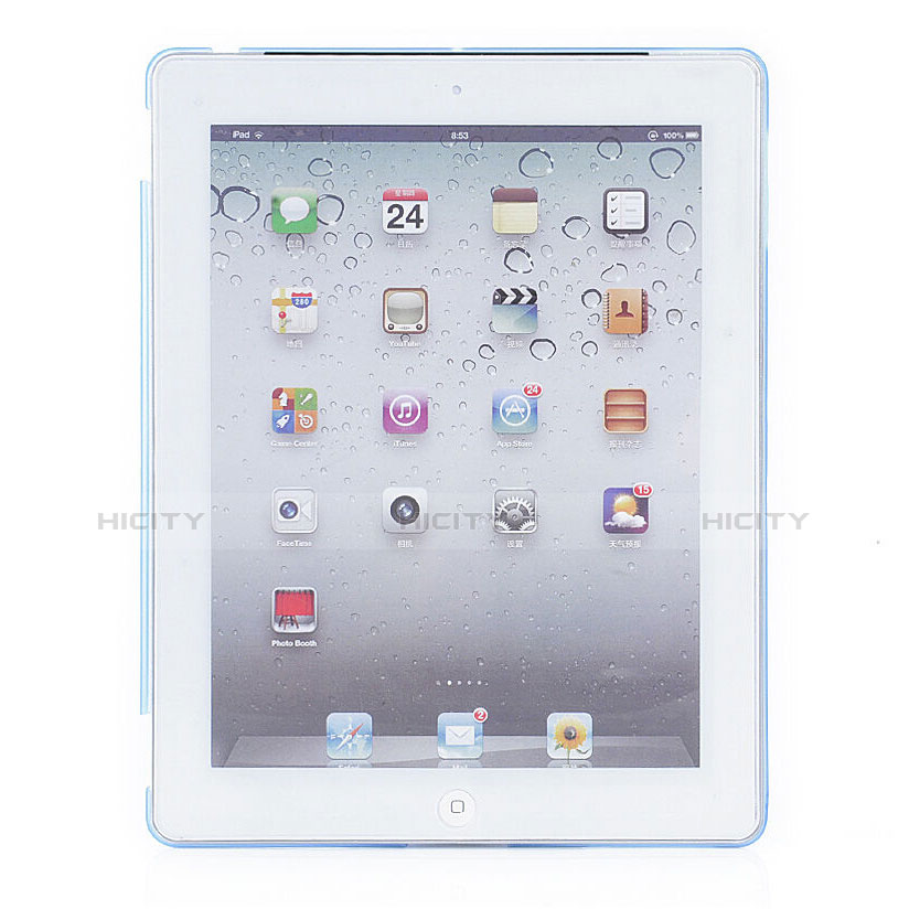 Schutzhülle Ultra Dünn Handyhülle Hülle Durchsichtig Transparent Matt für Apple iPad 3 Hellblau groß