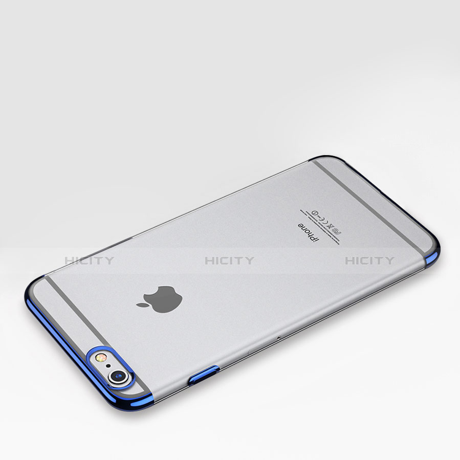 Schutzhülle Ultra Dünn Handyhülle Hülle Durchsichtig Transparent T01 für Apple iPhone 6 Blau groß