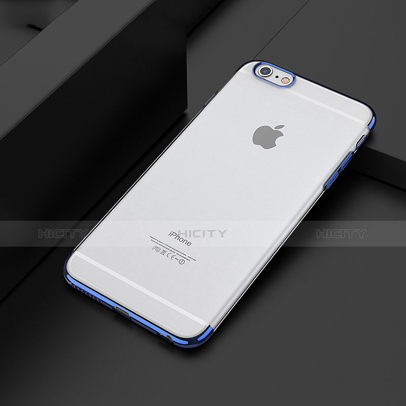 Schutzhülle Ultra Dünn Handyhülle Hülle Durchsichtig Transparent T01 für Apple iPhone 6 Blau groß