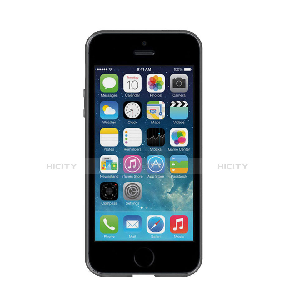 Schutzhülle Ultra Dünn Hülle Durchsichtig Transparent Matt für Apple iPhone 5 Dunkelgrau groß