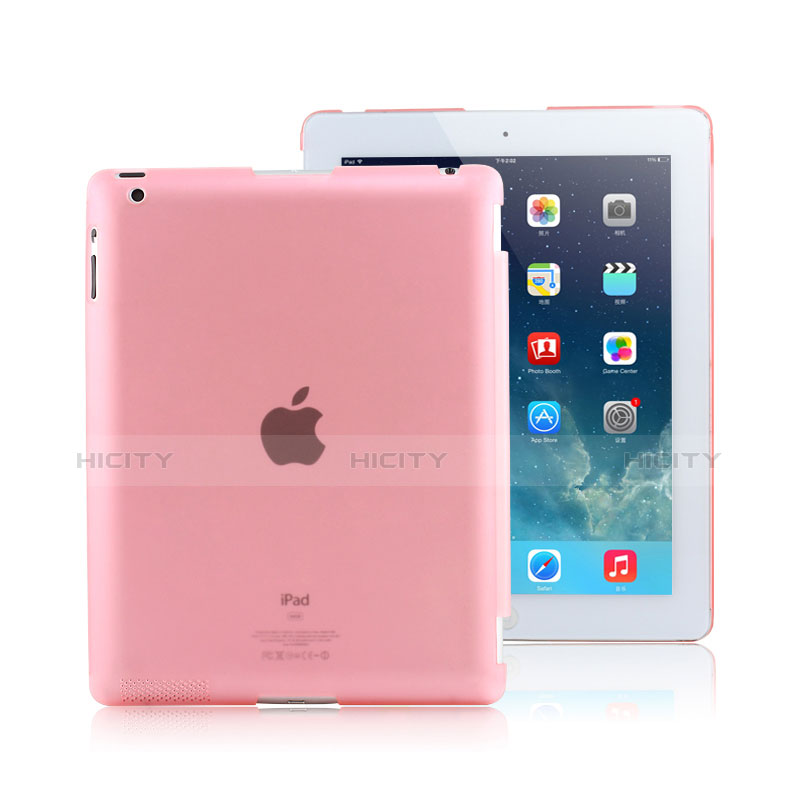 Schutzhülle Ultra Dünn Tasche Durchsichtig Transparent Matt für Apple iPad 2 Rosa