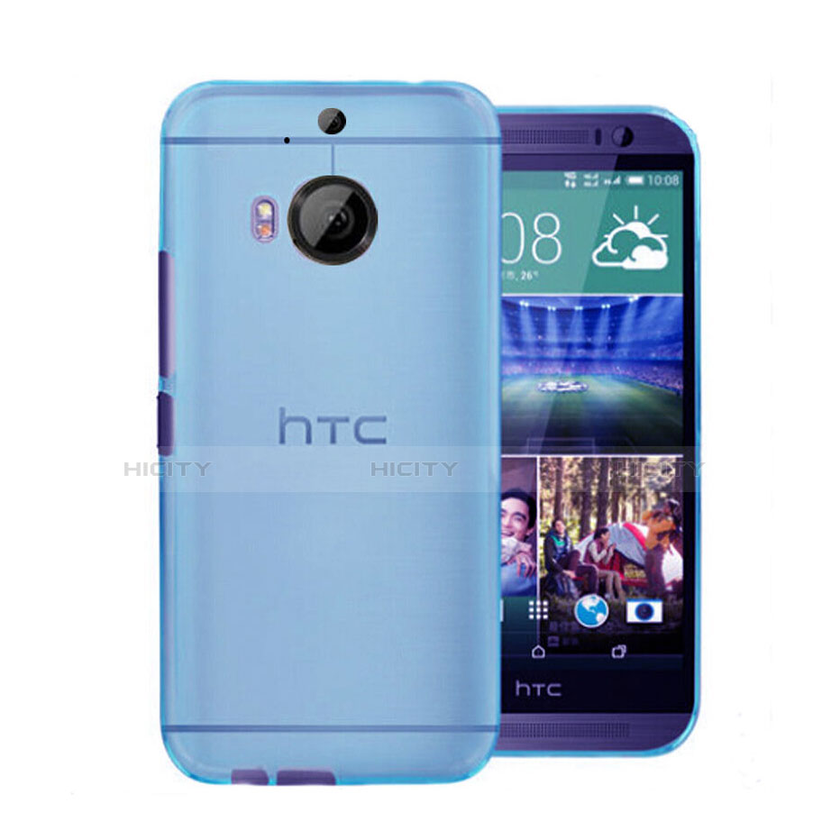 Schutzhülle Ultra Dünn Tasche Durchsichtig Transparent Matt für HTC One M9 Plus Blau