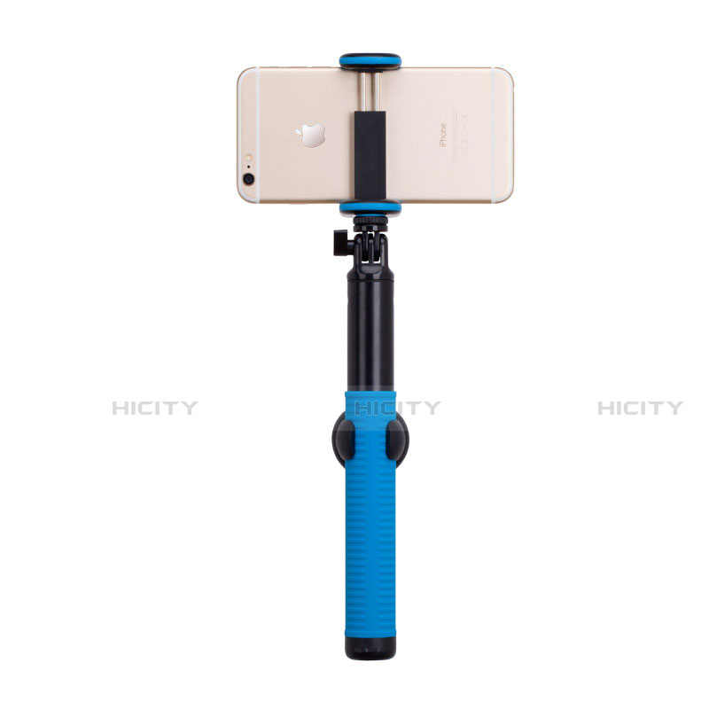 Selfie Stick Stange Stativ Bluetooth Teleskop Universal T21 Blau