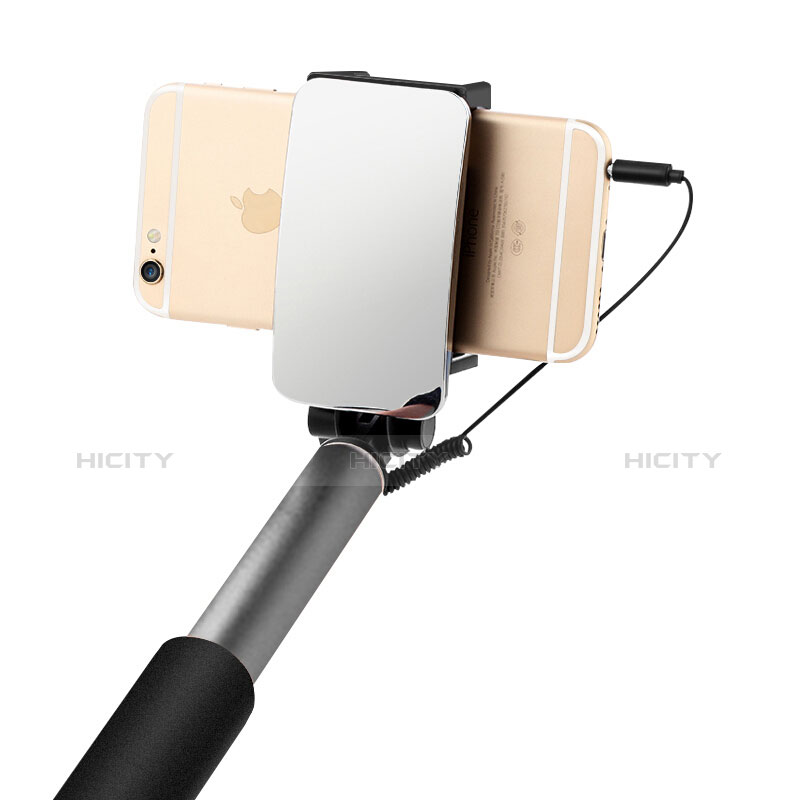Selfie Stick Stange Verdrahtet Teleskop Universal S11 Grau