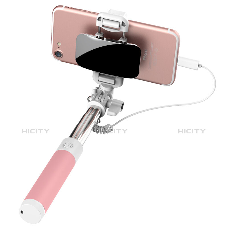 Selfie Stick Stange Verdrahtet Teleskop Universal S19 Rosa