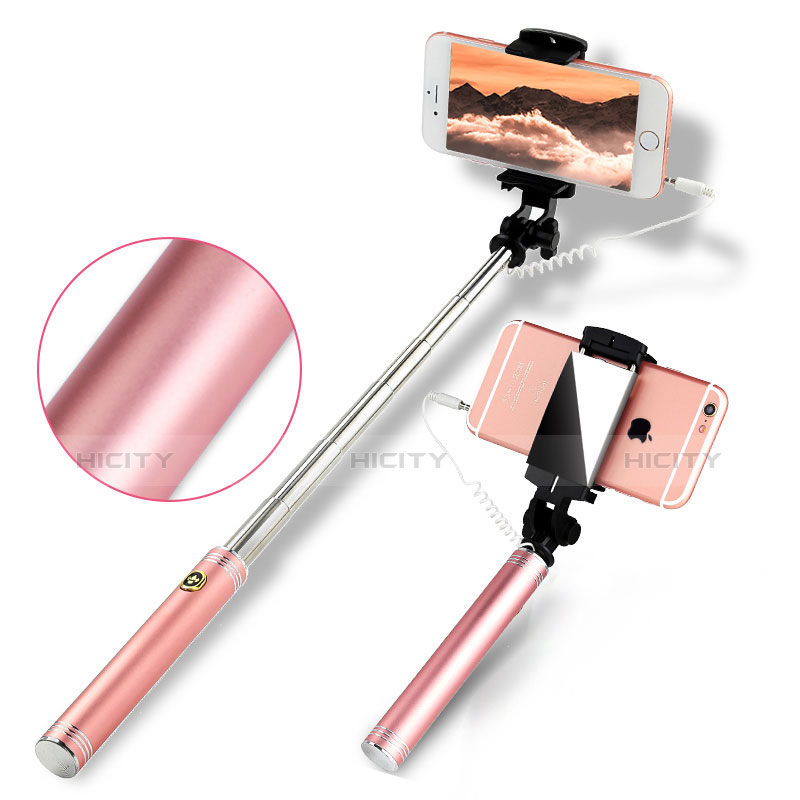 Selfie Stick Stange Verdrahtet Teleskop Universal S22 Rosegold Plus