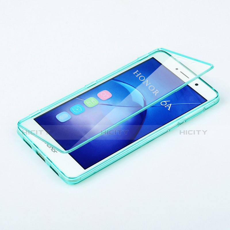 Silikon Hülle Flip Schutzhülle Durchsichtig Transparent Tasche für Huawei Honor 6A