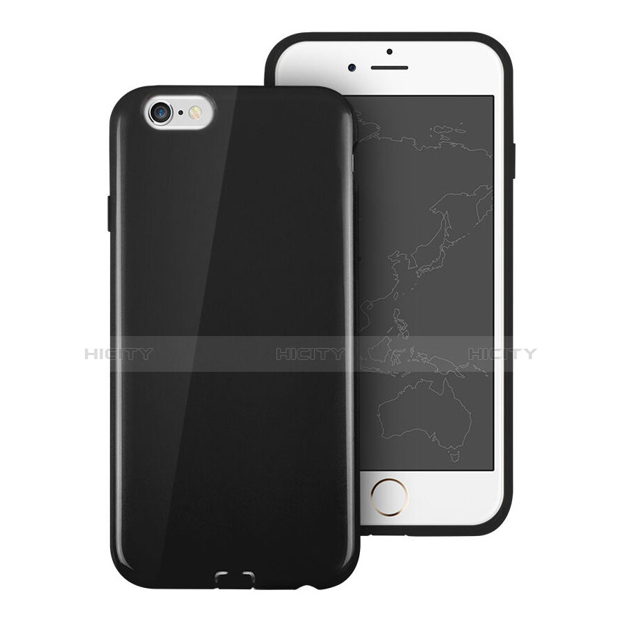 Silikon Hülle Gummi Schutzhülle für Apple iPhone 6 Schwarz