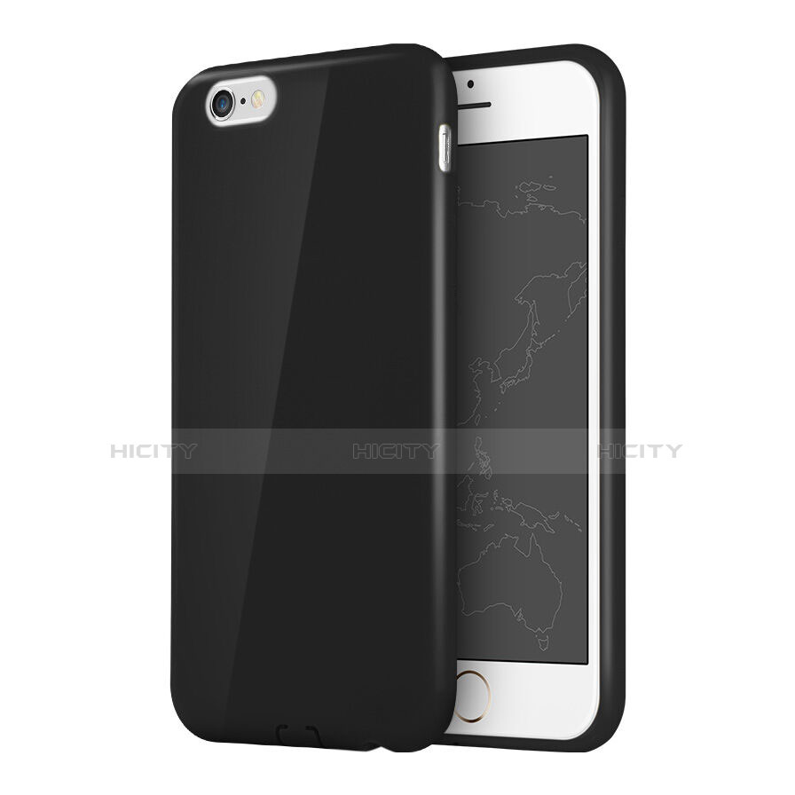 Silikon Hülle Gummi Schutzhülle für Apple iPhone 6 Schwarz groß