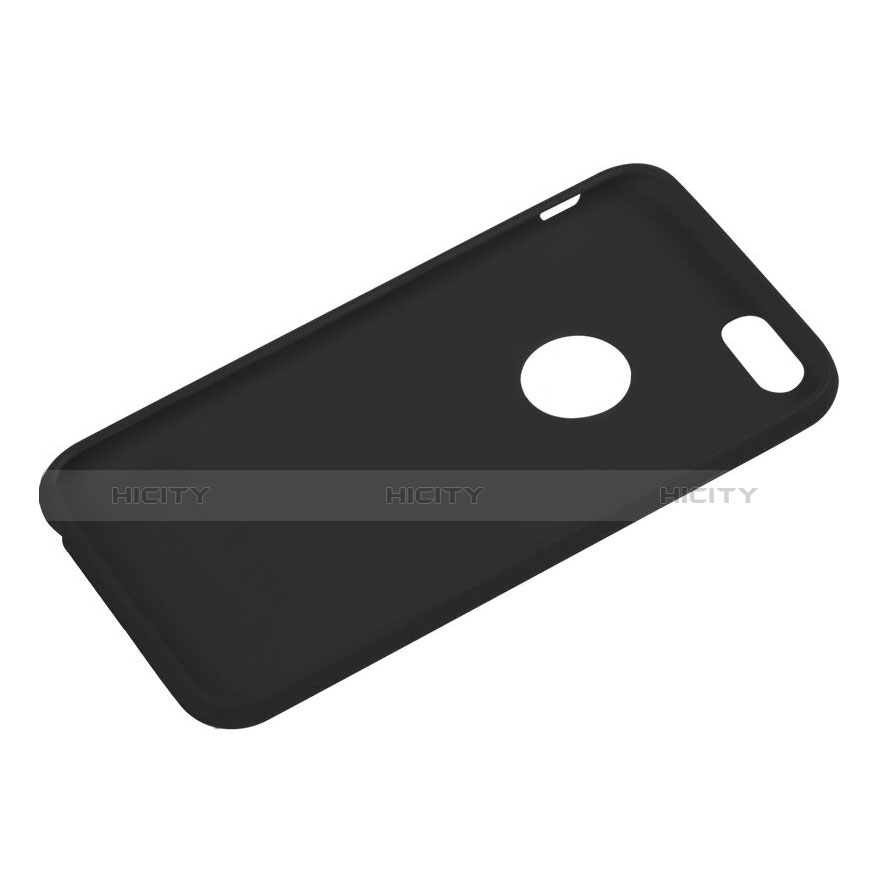 Silikon Hülle Gummi Schutzhülle Loch für Apple iPhone 6 Schwarz groß