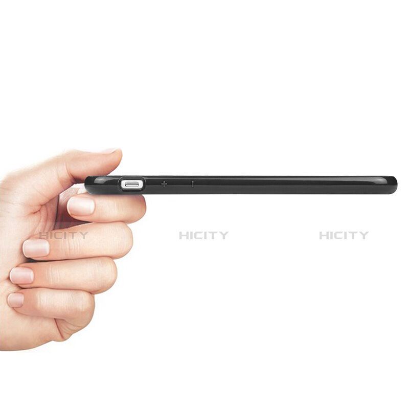 Silikon Hülle Gummi Schutzhülle Loch für Apple iPhone 6S Plus Schwarz