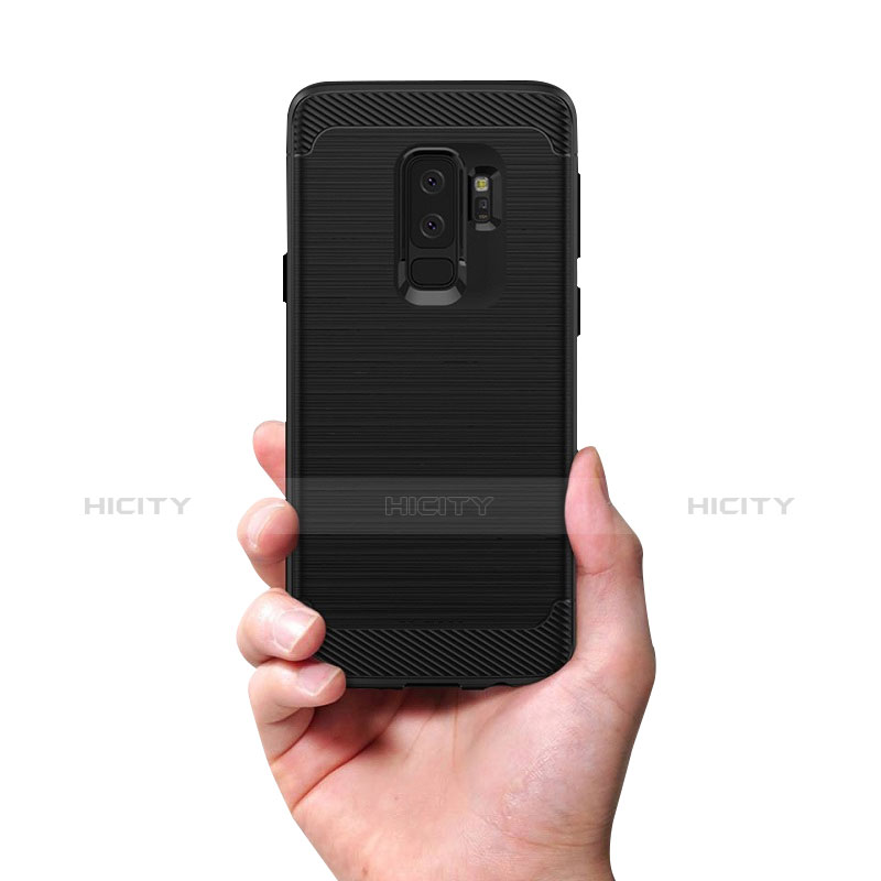 Silikon Hülle Gummi Schutzhülle Matt für Samsung Galaxy S9 Plus Schwarz groß