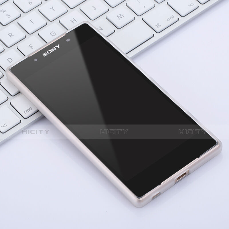 Silikon Hülle Gummi Schutzhülle Matt für Sony Xperia Z5 Weiß groß