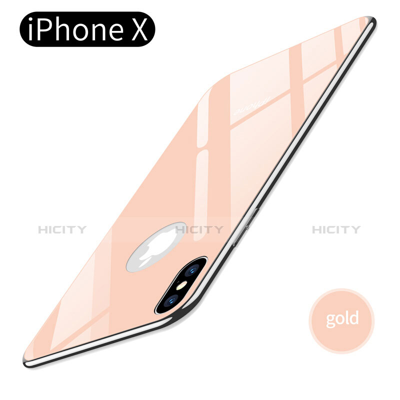 Silikon Hülle Gummi Schutzhülle Spiegel für Apple iPhone Xs Gold Plus