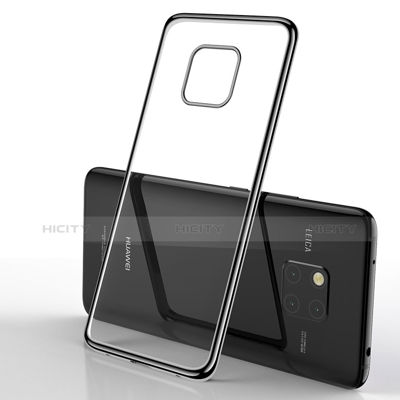 Silikon Hülle Gummi Schutzhülle Spiegel für Huawei Mate 20 Pro Schwarz groß