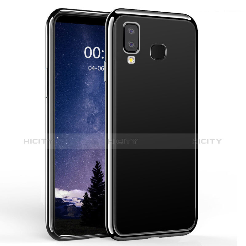 Silikon Hülle Gummi Schutzhülle Spiegel für Samsung Galaxy A9 Star SM-G8850 Schwarz groß