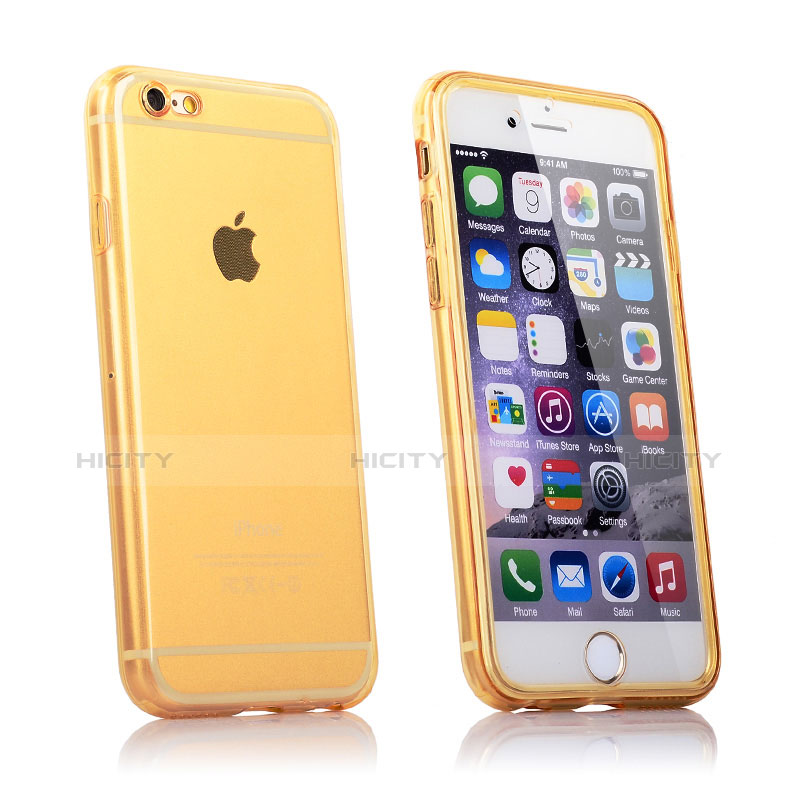 Silikon Hülle Handyhülle Flip Tasche Durchsichtig Transparent für Apple iPhone 6S Plus Gold Plus