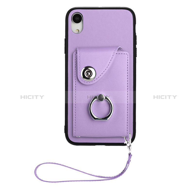 Silikon Hülle Handyhülle Gummi Schutzhülle Flexible Leder Tasche BF1 für Apple iPhone XR Violett