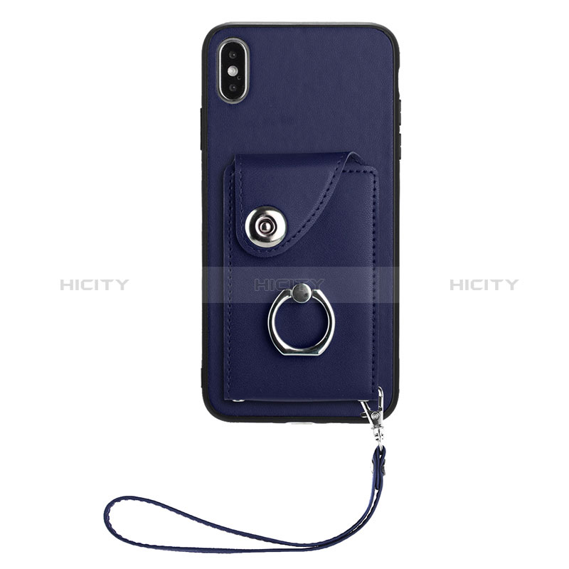 Silikon Hülle Handyhülle Gummi Schutzhülle Flexible Leder Tasche BF1 für Apple iPhone Xs Blau