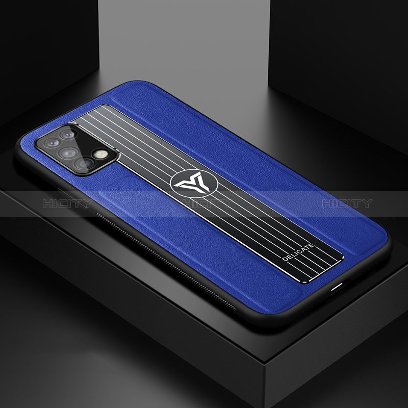Silikon Hülle Handyhülle Gummi Schutzhülle Flexible Leder Tasche FL1 für Samsung Galaxy A02s Blau
