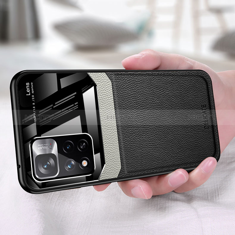 Silikon Hülle Handyhülle Gummi Schutzhülle Flexible Leder Tasche FL1 für Xiaomi Redmi Note 11 5G groß