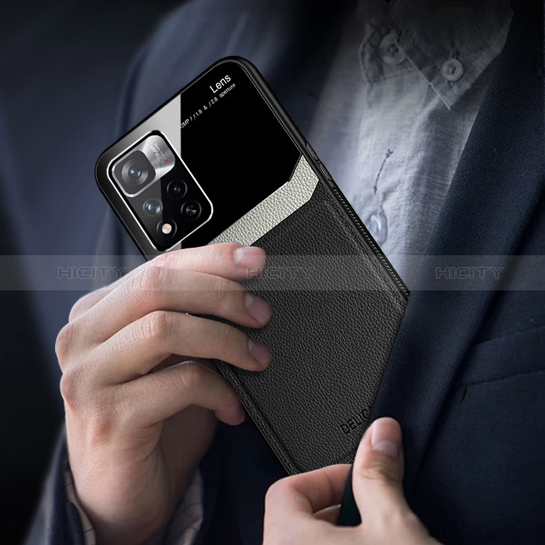 Silikon Hülle Handyhülle Gummi Schutzhülle Flexible Leder Tasche FL1 für Xiaomi Redmi Note 11T 5G groß