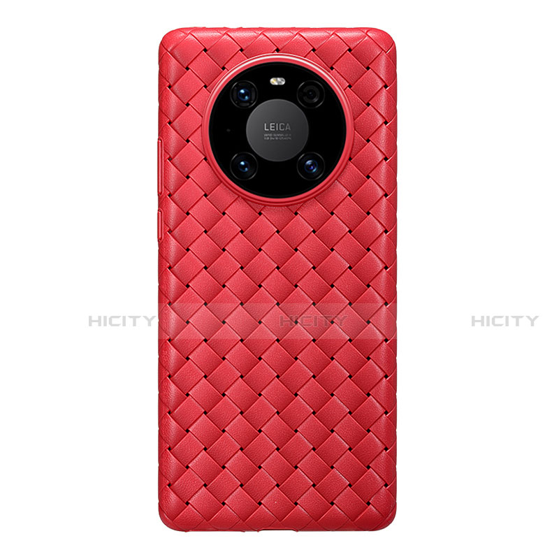 Silikon Hülle Handyhülle Gummi Schutzhülle Flexible Leder Tasche für Huawei Mate 40 Rot Plus