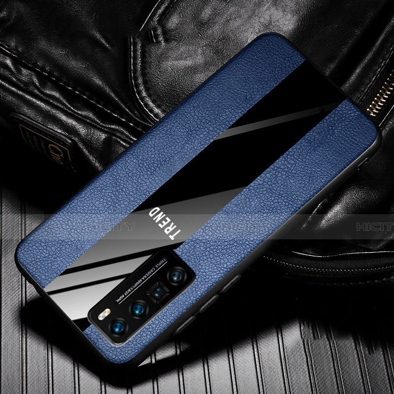 Silikon Hülle Handyhülle Gummi Schutzhülle Flexible Leder Tasche für Huawei Nova 7 Pro 5G Blau