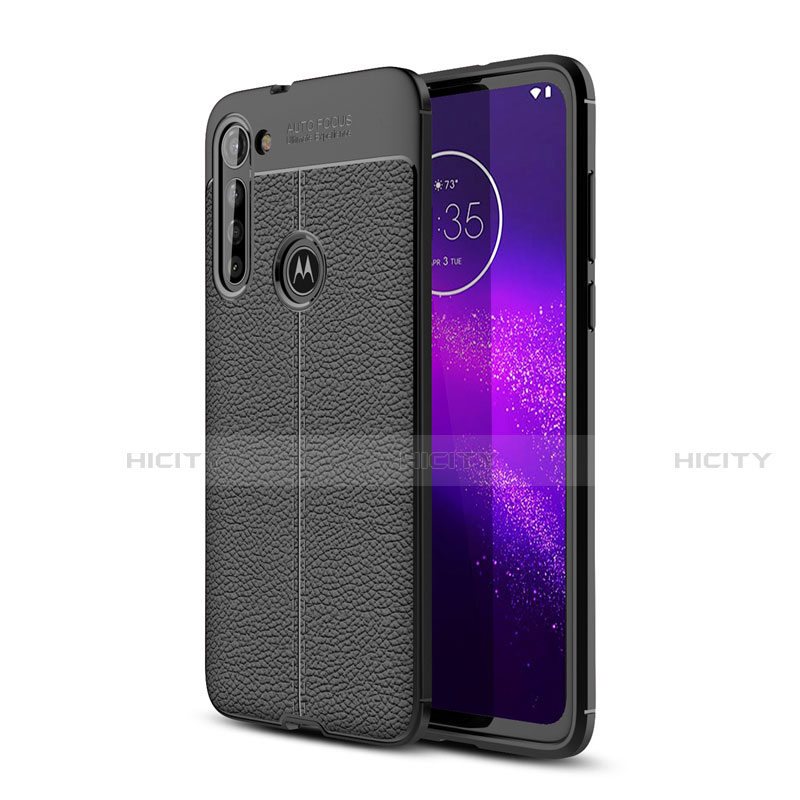 Silikon Hülle Handyhülle Gummi Schutzhülle Flexible Leder Tasche für Motorola Moto G8 Power Schwarz Plus