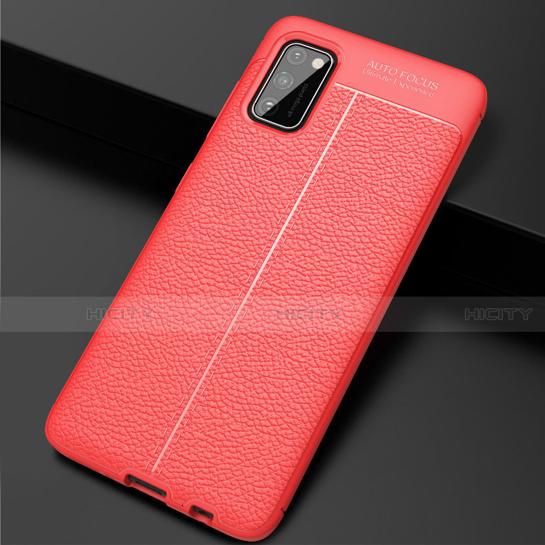 Silikon Hülle Handyhülle Gummi Schutzhülle Flexible Leder Tasche für Samsung Galaxy A41 Rot