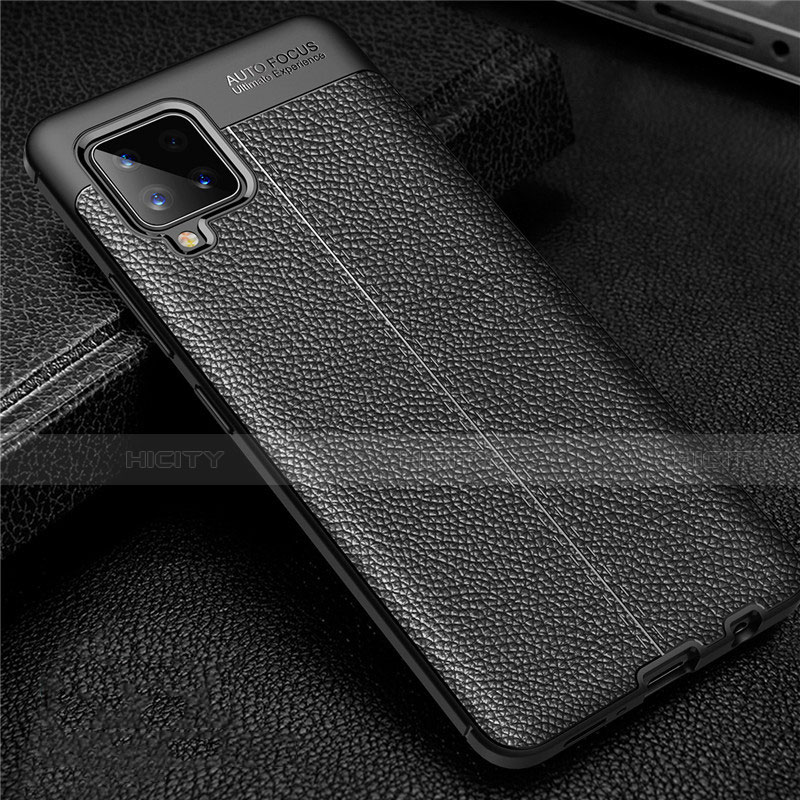 Silikon Hülle Handyhülle Gummi Schutzhülle Flexible Leder Tasche für Samsung Galaxy A42 5G Schwarz Plus