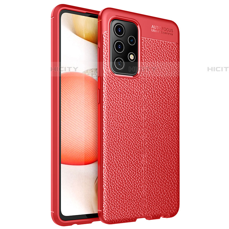 Silikon Hülle Handyhülle Gummi Schutzhülle Flexible Leder Tasche für Samsung Galaxy A52 5G Rot Plus