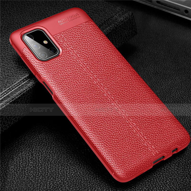Silikon Hülle Handyhülle Gummi Schutzhülle Flexible Leder Tasche für Samsung Galaxy M51 Rot