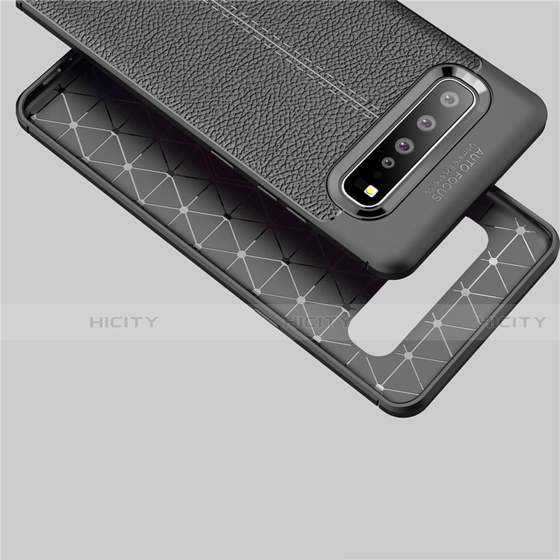 Silikon Hülle Handyhülle Gummi Schutzhülle Flexible Leder Tasche für Samsung Galaxy S10 5G SM-G977B groß